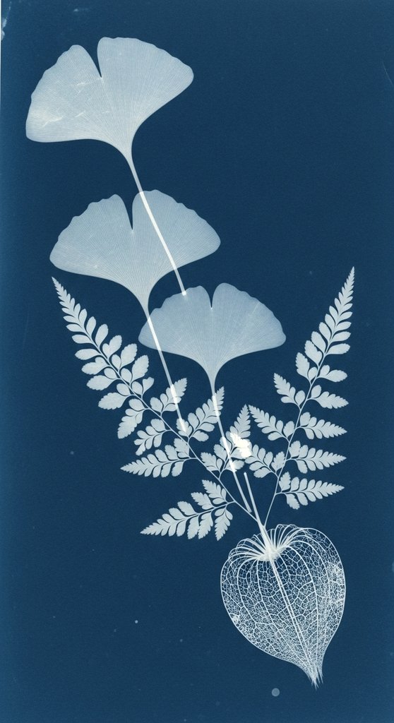 Prussian Blue Botanicals — Ginkgo, Maidenhair, Lantern Husk