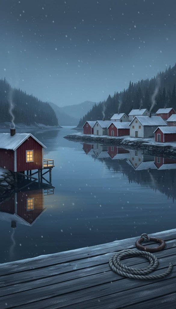 First Snow over the Nordic Harbor