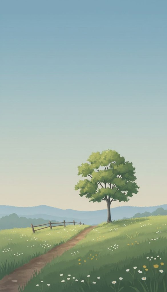 Solitary Tree Above the Meadow