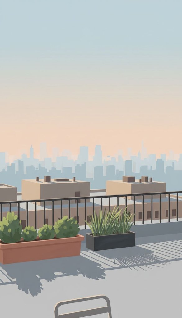 Rooftop Garden Above the Waking City
