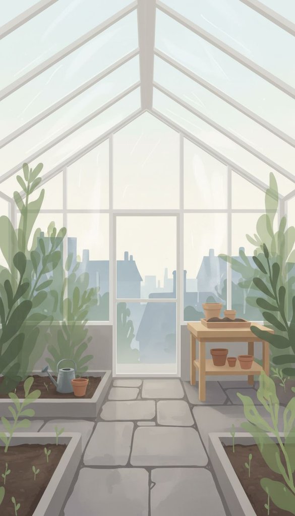 Small Urban Greenhouse Morning Light