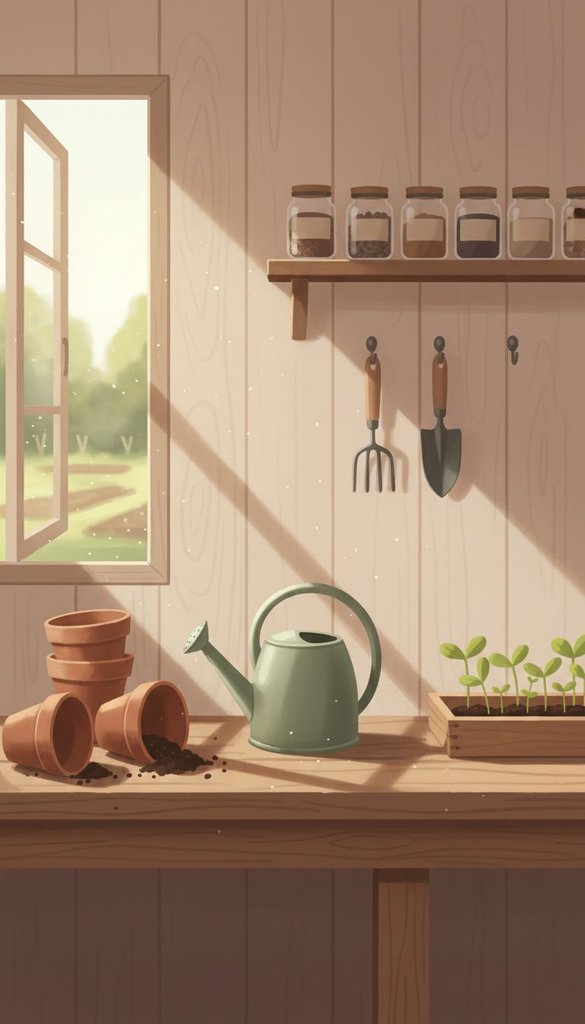 Sunlit Potting Shed Corner
