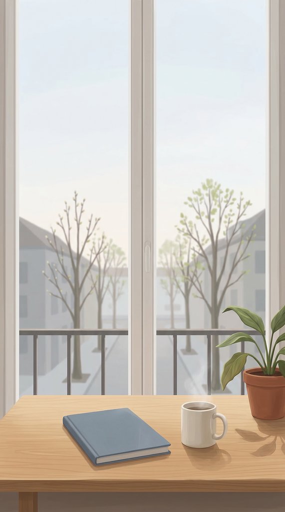 Quiet Desk by an Early Spring Window