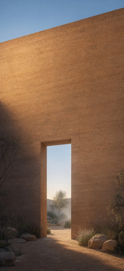 Rammed-Earth Dawn Gate