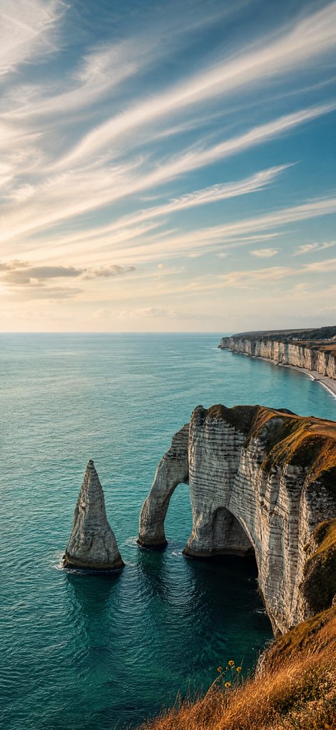 Étretat in Chalk and Teal
